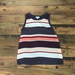 Loft Striped Sleeveless Shirt Size Small